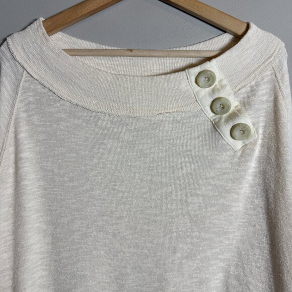 Free People We the Free Don't Forget Me Top Womens Medium Ivory Long Sleeve Boho - Picture 8 of 16
